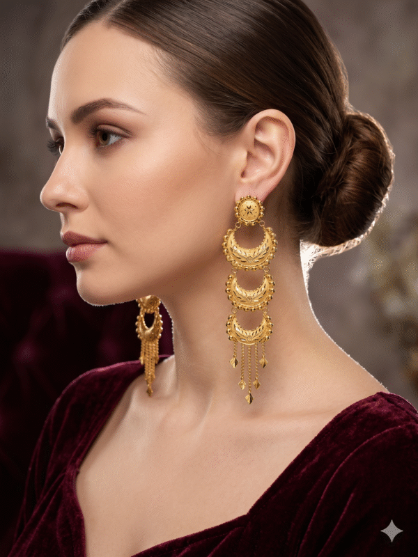 Multi layer chandbali earrings