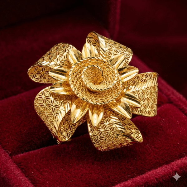 flower ring Umbrella gold flower ring